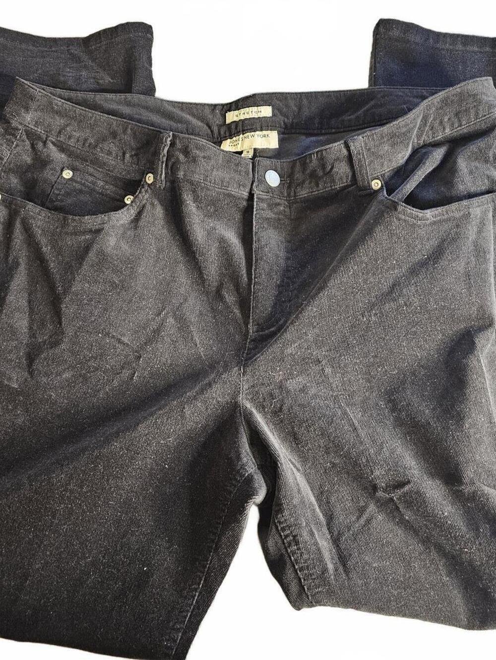 Jones New York Sport Black Stretch Corduroy Pants Size 18